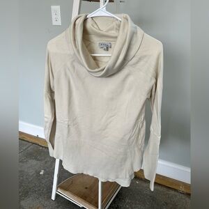 Elegant Cream Cowl Neck Sweater